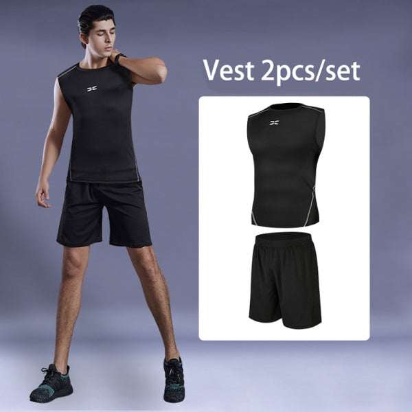 5 Pcs/Set Men&#39;s Tracksuit Gym Fitness Compression Sports Under Suit Clothes Running Jogging Wear Exercise Workout Tights Armour